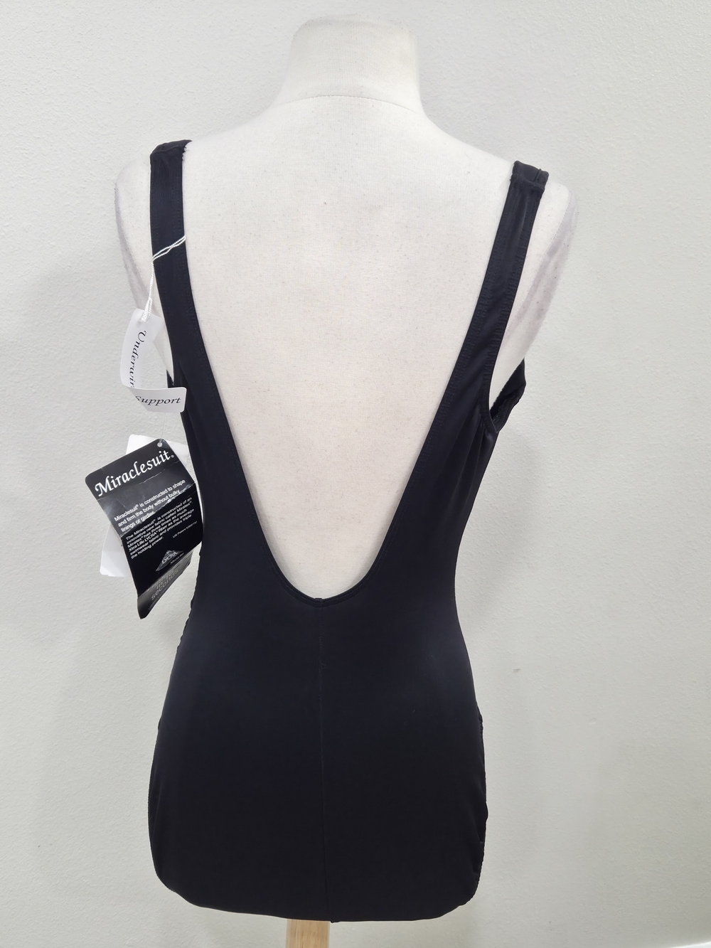 Miraclesuit Black V-Notch One-Piece Swimsuit with Ruching - Picture 6 of 9